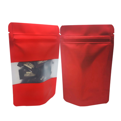 kupować Żywność Czerwona folia aluminiowa Stand Up Pocket z prostokątnym oknem z zamkiem online manufacture