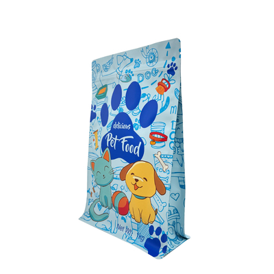 kupować 1.0kg Custom Blue Matte Pet Dog Product Food Packaging Bags Stand Up Flat Bottom Side Gusset Bags with Ziplock online manufacture