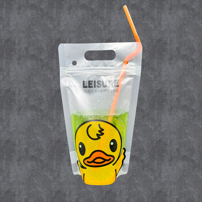kupować Mała Żółta Kaczka Design Zamrażalny Sok Stand Up Drink Pocket z indywidualnie owiniętych słomek dla dorosłych i dzieci online manufacture