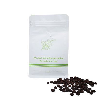 kupować Na zamówienie wydrukowany 340 gramów 12 oz mat biały płaski worek do kawy z przednią zaworem online manufacture