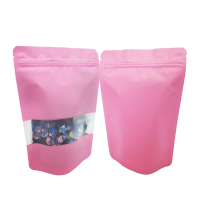kupować Wypieczalne cieplnie, ponownie zapieczalne, twarde, różowe, kolorowe folie, liner Mylar Stand Up Zipper Poch Bags with Window for Packaging Food online manufacture