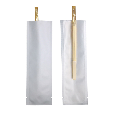 kupować Długa przednia część Matte Clear Back Silver Metal Aluminium Foil Laminated Vacuum Sealable Mylar Pouch Bags z wcięciem online manufacture