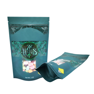 kupować 1 OZ Matte Spot UV Print Stand Up Bags z ponownie zamkniętym zamkiem i oknem do opakowań ziołowych, ziołowych i cukierniczych online manufacture