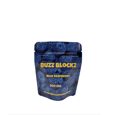 kupować 300mg Custom HP Digital Aluminium Laminated Printing Stand Up Ziploc Bags for Blue Berry Flavor Candy Gummies Packaging online manufacture