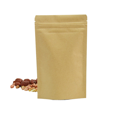 kupować Kompostowalne worki stojące Biodegradowalne torebki z papieru kraft z zamykanym zamkiem do przekąsek online manufacture