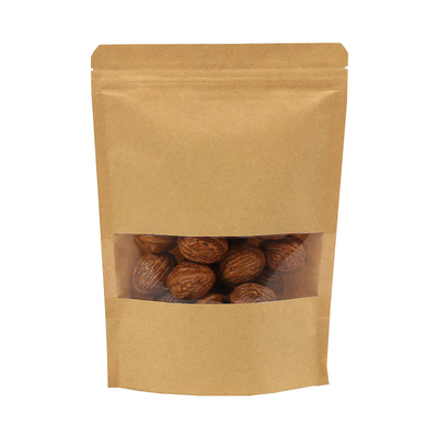kupować 16 oz biodegradowalny PLA naturalny Kraft stand up pościele zamykane ponownie torby z zamkiem dla suchych orzechów fasola online manufacture