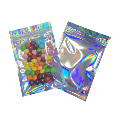 kupować 6x9 Inch Smell Proof Flat Foil Holograficzne Mylar Zipper Bags for Party Favor Food Storage Food Packaging online manufacture