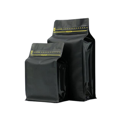 kupować 16 oz 1 lb Matte Black Wholesale Coffee Bags z zawórem odgazowania i bocznym ziplockem płaskie dno online manufacture