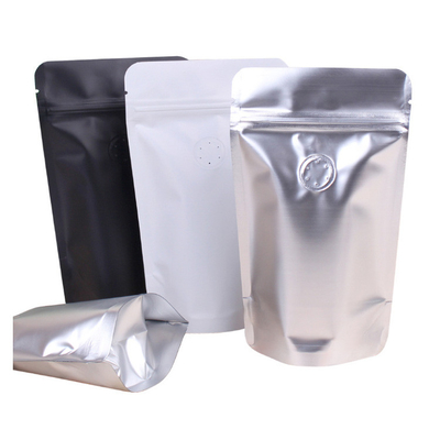 kupować 8oz 0,5 lb aluminium białe czarne torebki do kawy z zawórem odgazowującym online manufacture