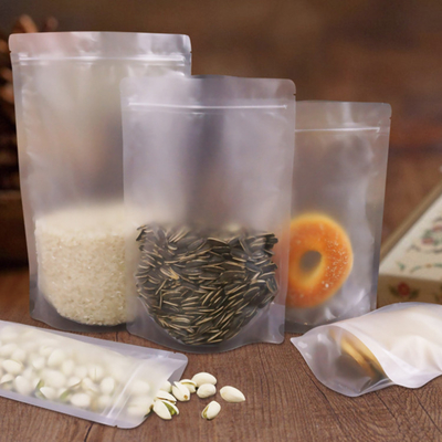 kupować 30,9 x 5,9 cala pieczarka cieplna Matte Clear Stand Up Poch Bags z ponownie zamykanym zamkiem zamykającym na żywność, fasolę, pakowanie przekąsek online manufacture