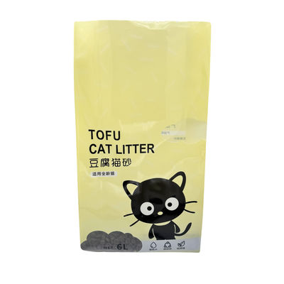 Niestandardowe 6 l żółte, odkurzające, silne, ciężkie, podlegające recyklingowi plastikowe torebki do pakowania kotów z oknem