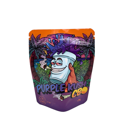 Gloss Surface Foil Laminated Childproof Top Zipper Poch Bags 3.5 G Stand Up For Weed Packaging