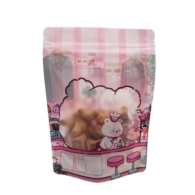 Wzornictwo kreskówkowe na zamówienie Stand Up Zipper Bags For Food Packaging With Window