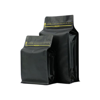 16 oz 1 lb Matte Black Wholesale Coffee Bags z zawórem odgazowania i bocznym ziplockem płaskie dno