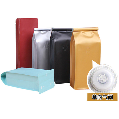 1lb 2lb folia aluminiowa kwadratowy dolny worek z ziarnami kawy z zaworem